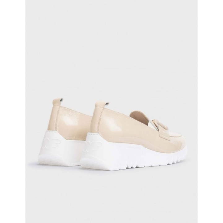 WONDERS Mocasines Cuna Piel Charol Beige