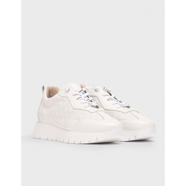 WONDERS Zapatillas Vestir Piel Blancas