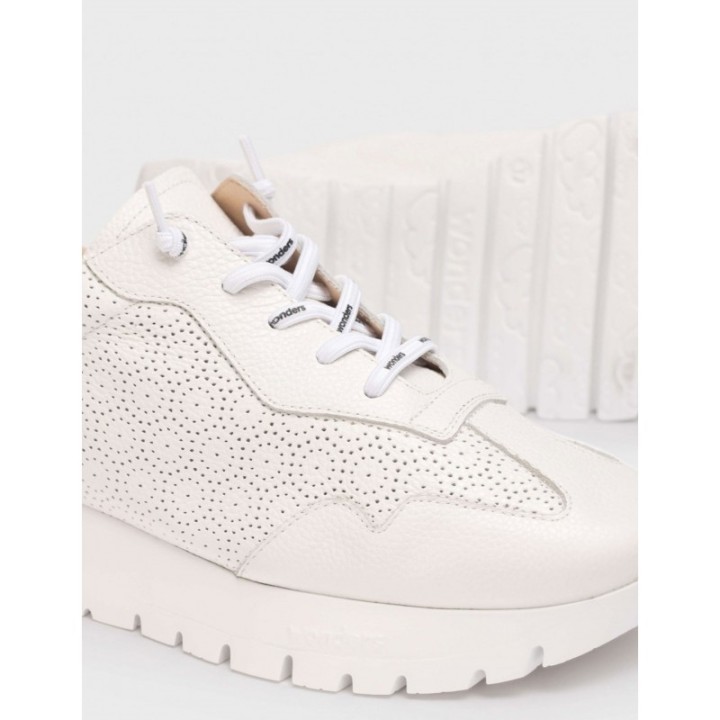 WONDERS Zapatillas Vestir Piel Blancas