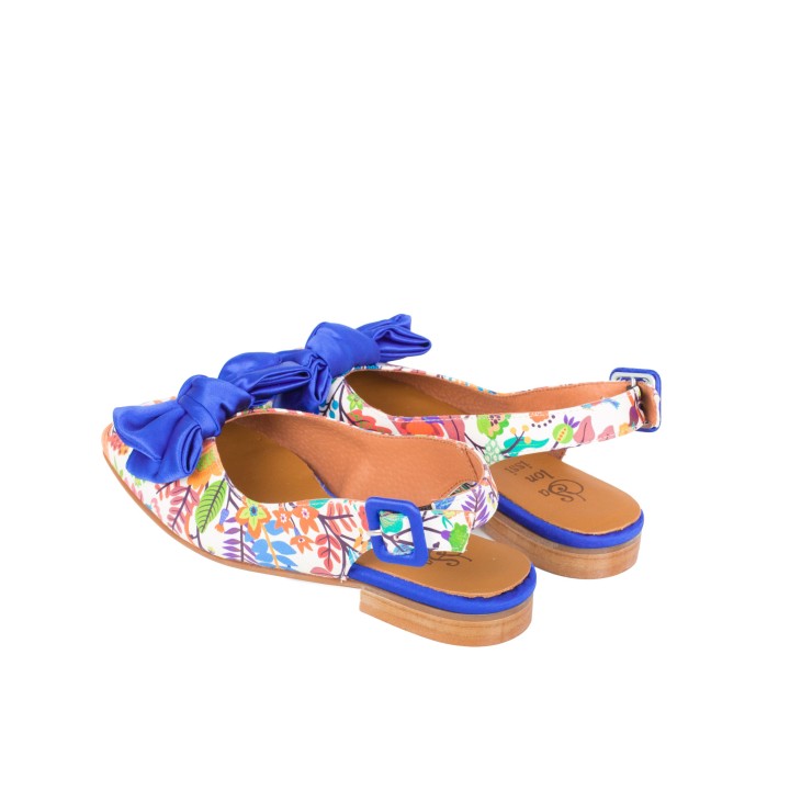 SALONISSIMOS Bailarinas Estampadas Lazo Azul