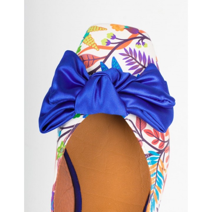 SALONISSIMOS Bailarinas Estampadas Lazo Azul