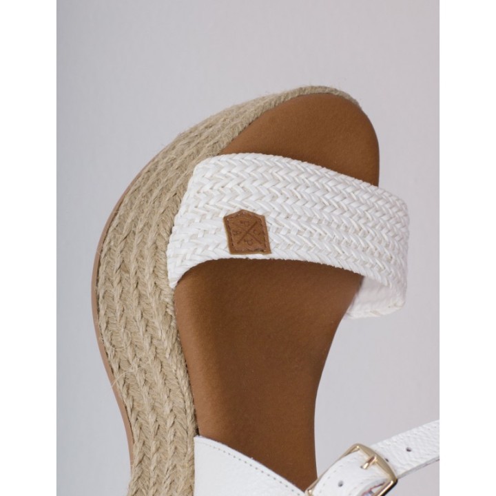POPA Sandalias Esparto Tacon Blancas