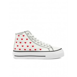 D FRANKLIN Zapatillas Altas Corazones Blancas
