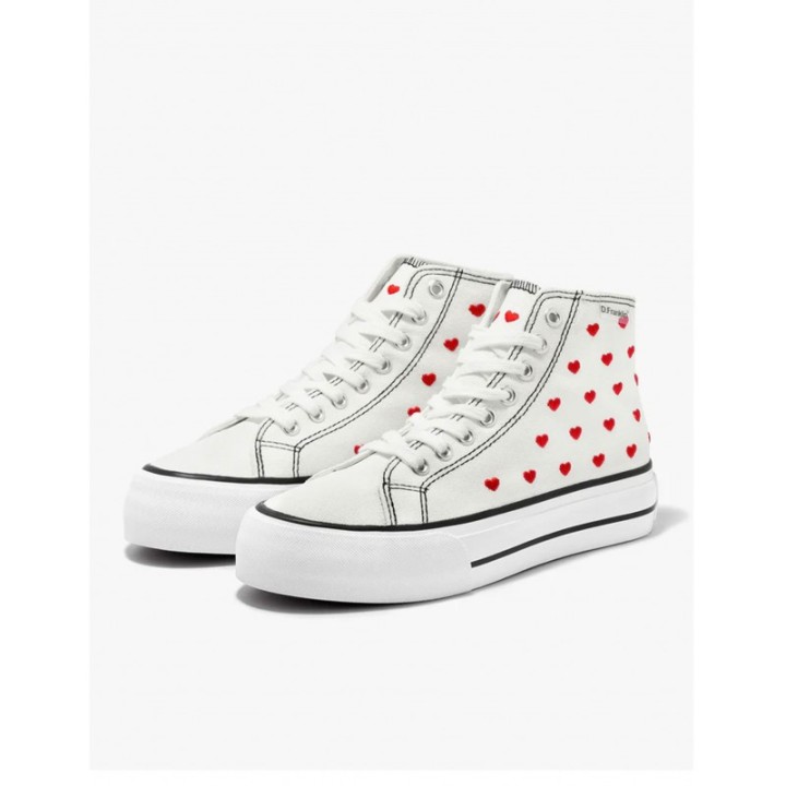 D FRANKLIN Zapatillas Altas Corazones Blancas