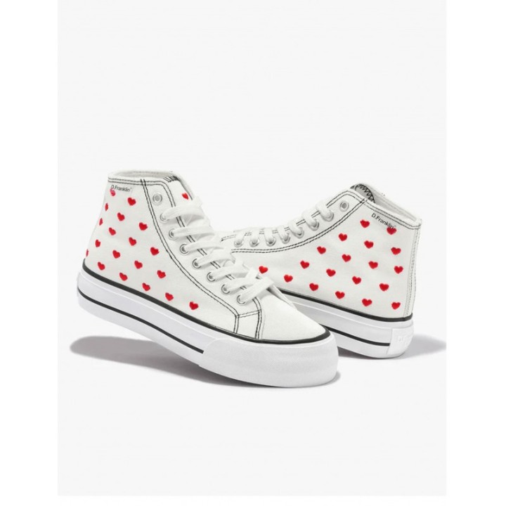 D FRANKLIN Zapatillas Altas Corazones Blancas