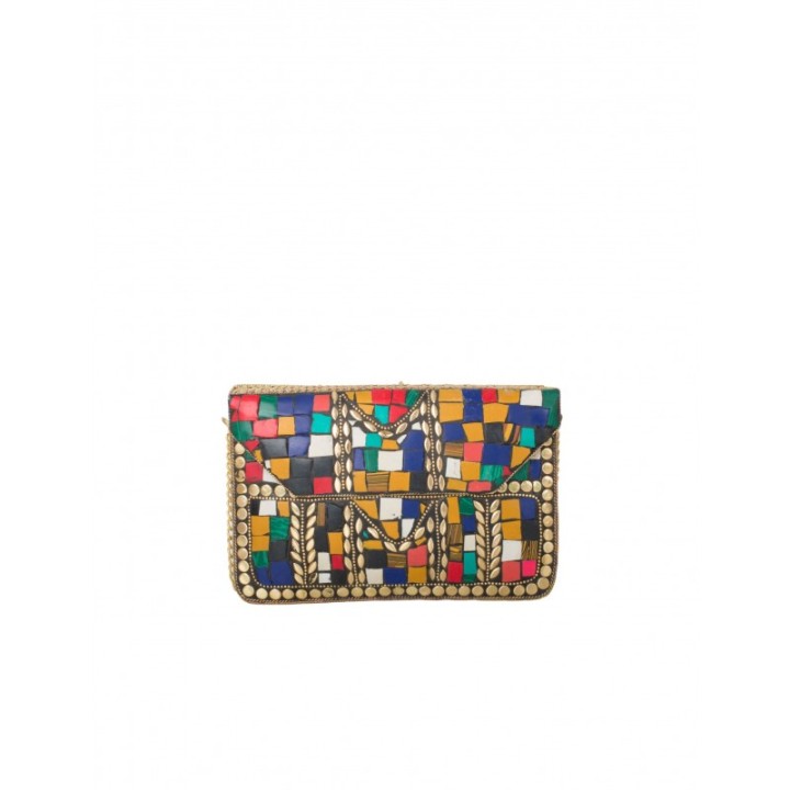 Bolso Fiesta Metalico Mosaico Colores
