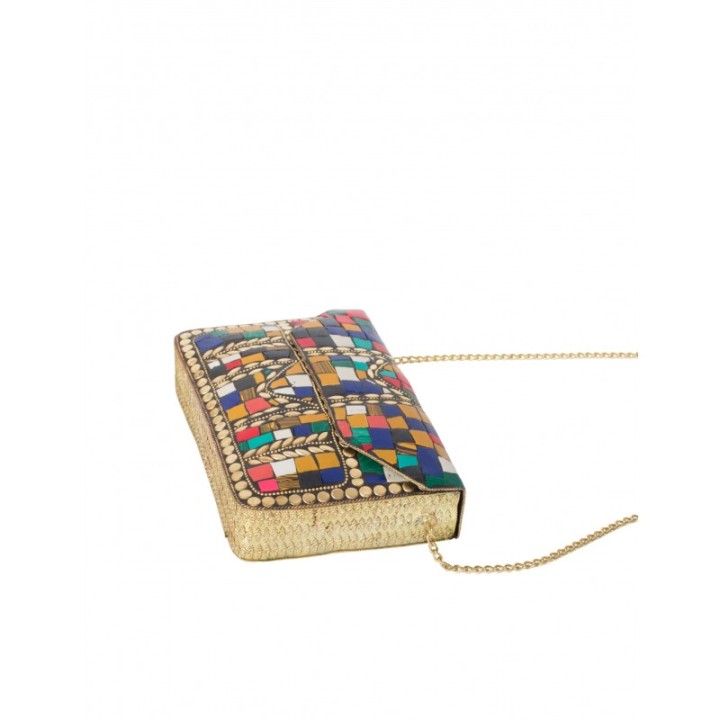 Bolso Fiesta Metalico Mosaico Colores