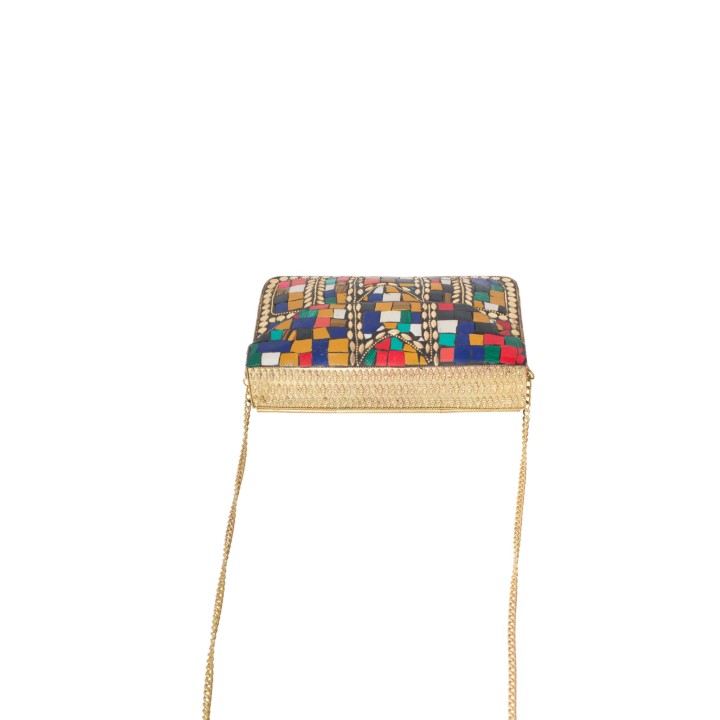 Bolso Fiesta Metalico Mosaico Colores