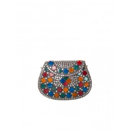 Bolso Fiesta Metalico Colores Plata