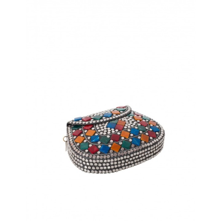 Bolso Fiesta Metalico Colores Plata