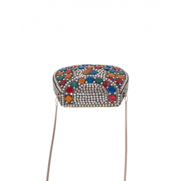 Bolso Fiesta Metalico Colores Plata