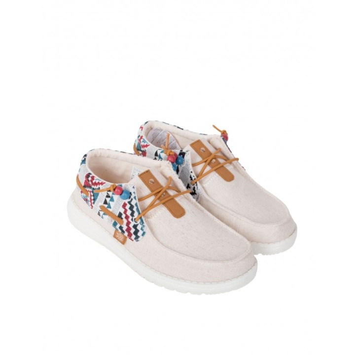 HEY DUDE Mocasines Abotinados Tela Casual Beige