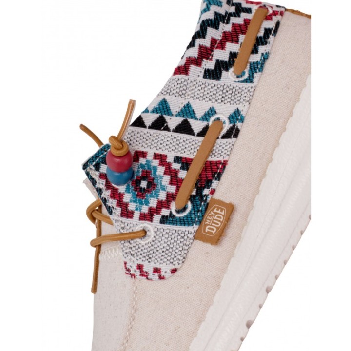 HEY DUDE Mocasines Abotinados Tela Casual Beige
