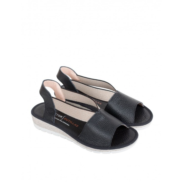 DOCTOR CUTILLAS Sandalias Piel Elasticos Negras