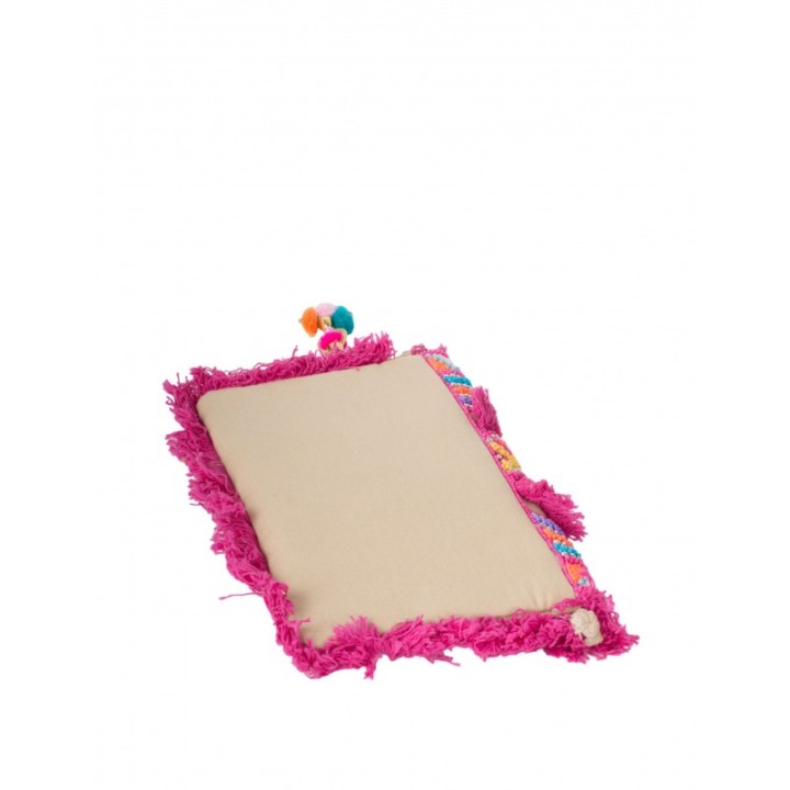 Bolso Boho Abalorios Fucsia