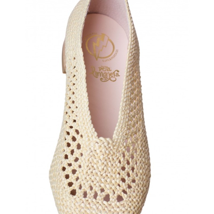 Bailarinas Rafia Trenzada Beige PERA LIMONERA