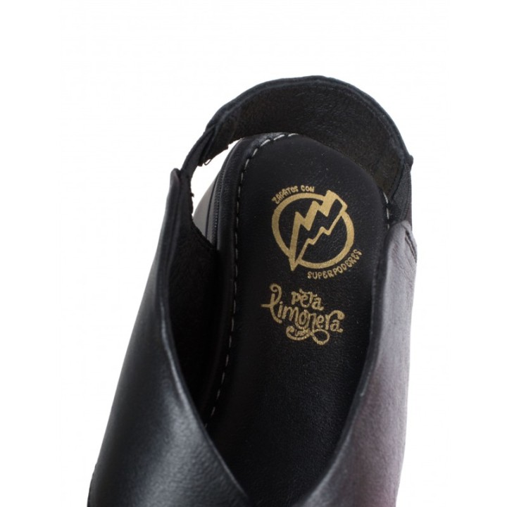Sandalias Piel Tiras Cruzadas Negras PERA LIMONERA