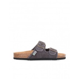 NATURAL WORLD Sandalias Bio Hebillas Lona Negras