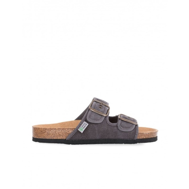 NATURAL WORLD Sandalias Bio Hebillas Lona Negras