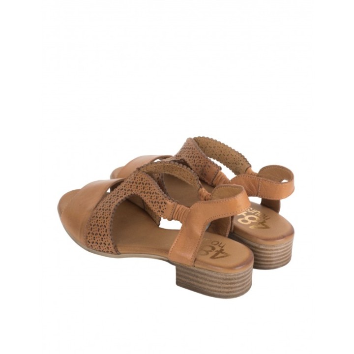 48 HOURS Sandalias Piel Tacon Bajo Cuero