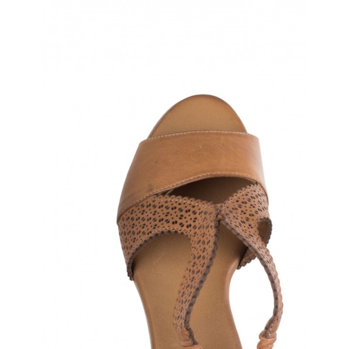 48 HOURS Sandalias Piel Tacon Bajo Cuero