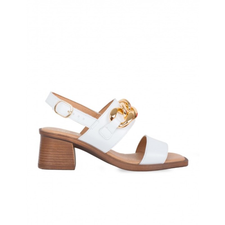 Sandalias Cadena Piel Blanca PERA LIMONERA