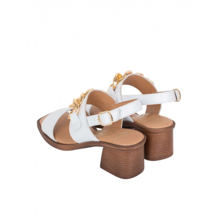 Sandalias Cadena Piel Blanca PERA LIMONERA