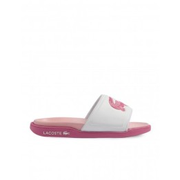 LACOSTE Chanclas Blancas Logo Rosa