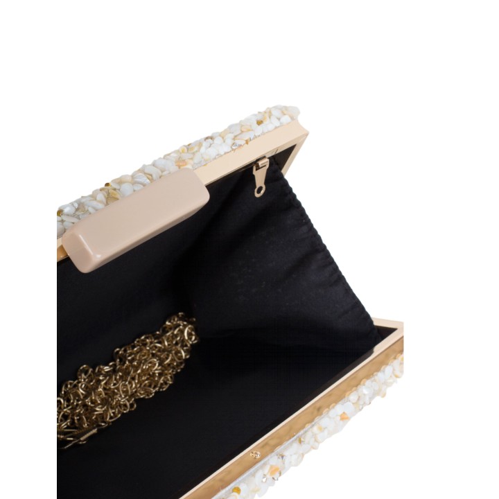 Clutch Fiesta Piedras Beige
