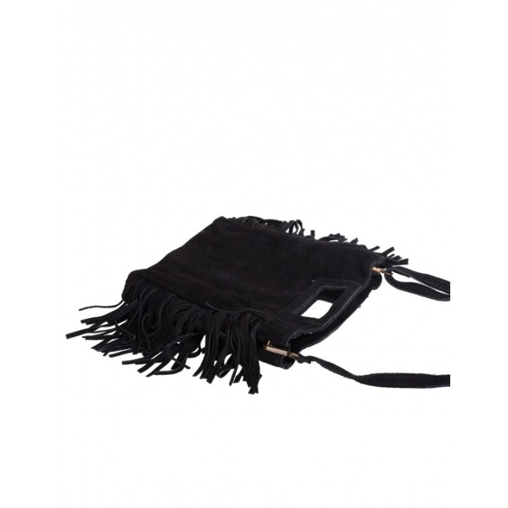 Bolso Flecos Serraje Negro