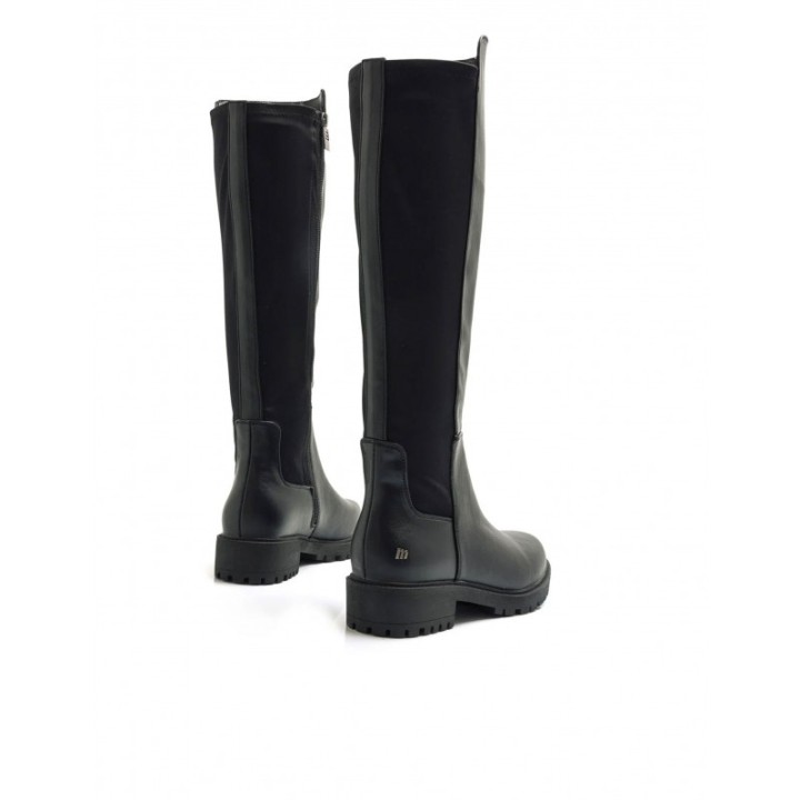 MUSTANG Botas Altas Planas Negras