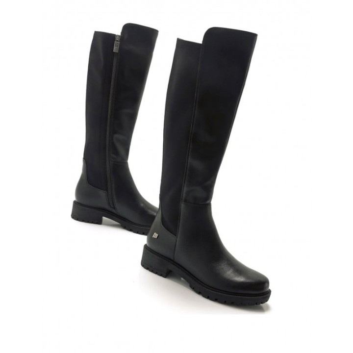 MUSTANG Botas Altas Planas Negras