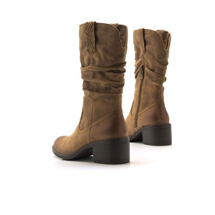 MUSTANG Botas Cana Arrugada Cuero