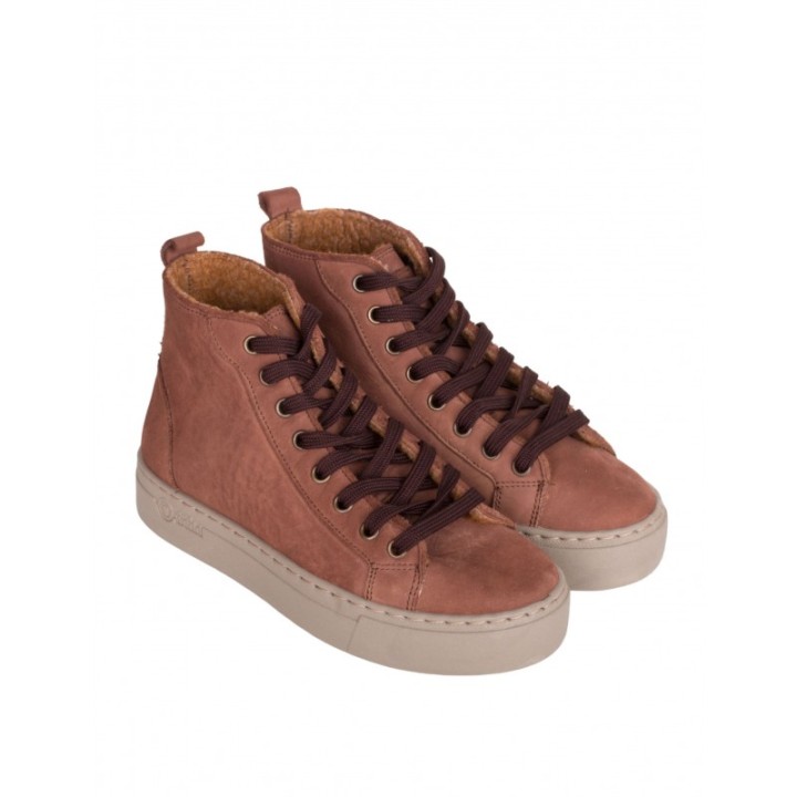 NATURAL WORLD Botines Cordones Casual Plataforma Cuero