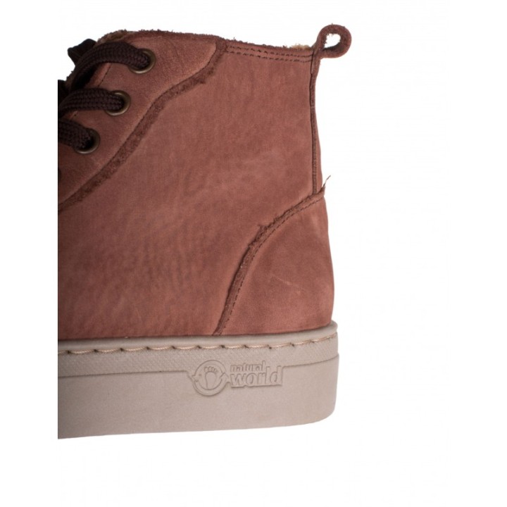NATURAL WORLD Botines Cordones Casual Plataforma Cuero