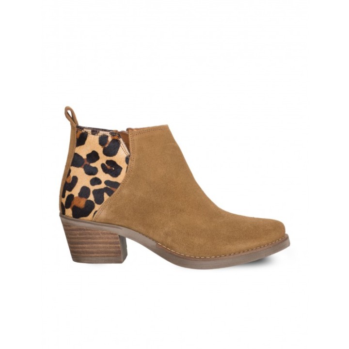 Botines Camperos Trasera Leopardo PERA LIMONERA