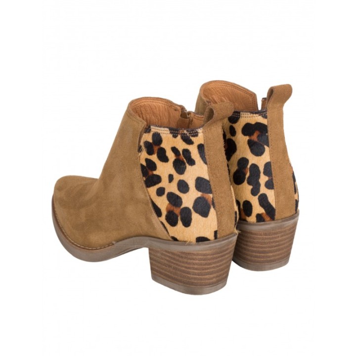Botines Camperos Trasera Leopardo PERA LIMONERA
