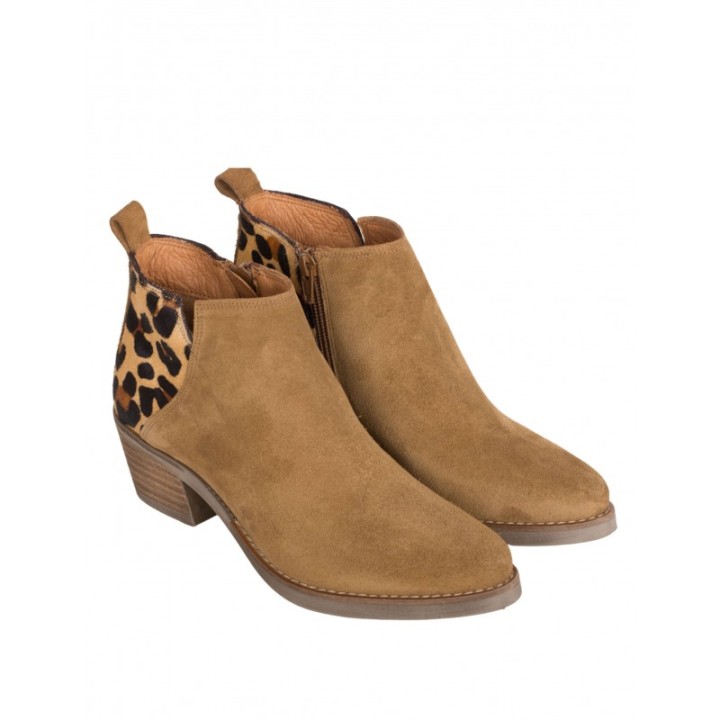 Botines Camperos Trasera Leopardo PERA LIMONERA