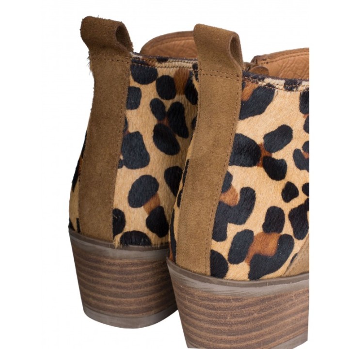 Botines Camperos Trasera Leopardo PERA LIMONERA