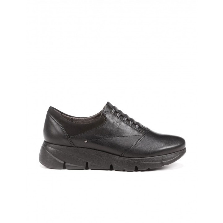 FLUCHOS Zapatos Cordones Elasticos Negros