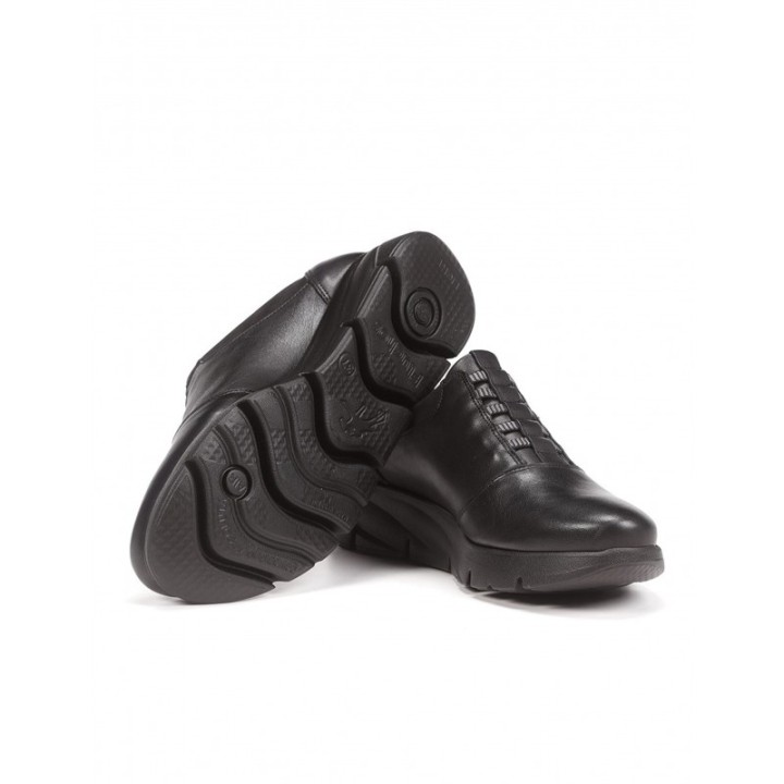 FLUCHOS Zapatos Cordones Elasticos Negros