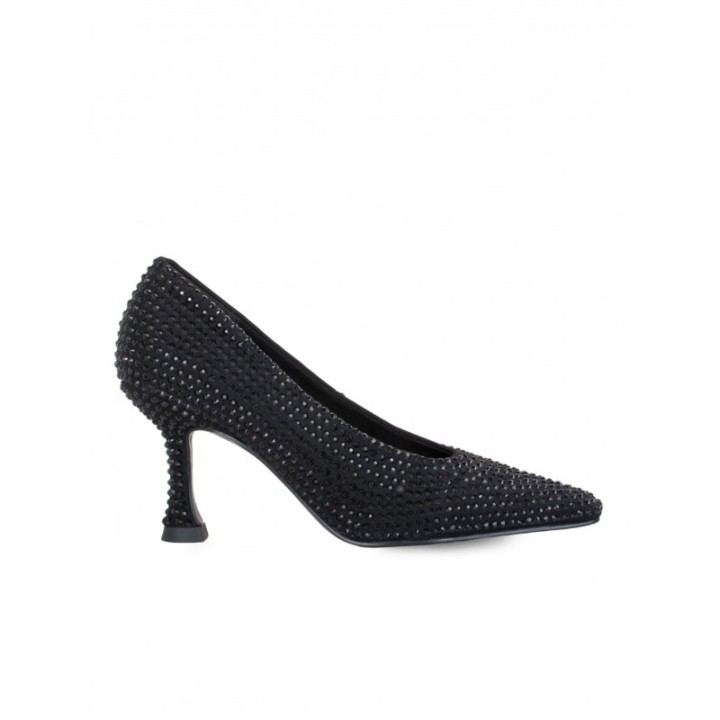 Zapatos Salon Brillos Negros