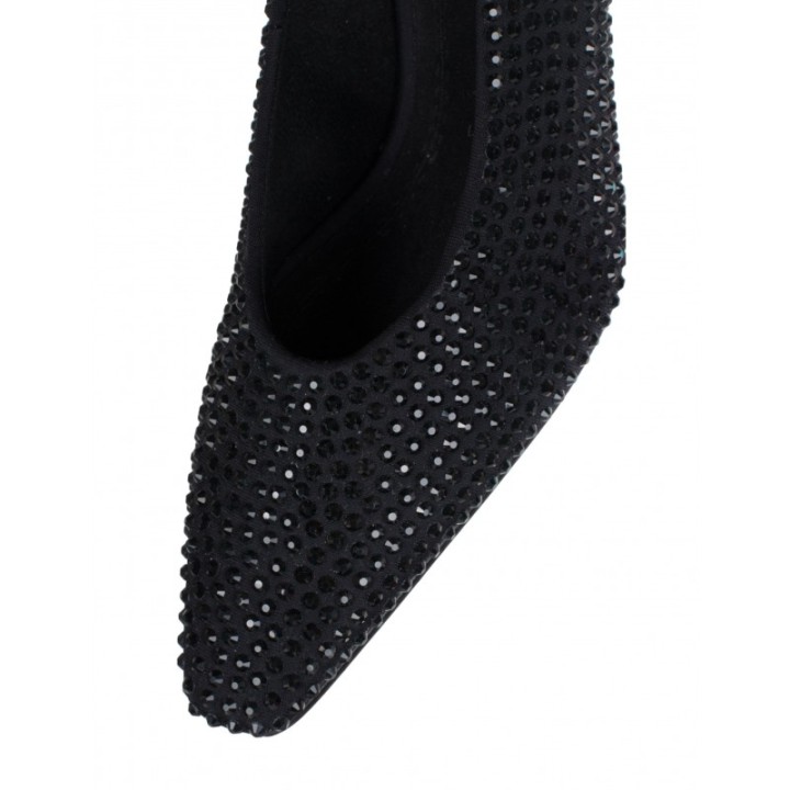 Zapatos Salon Brillos Negros
