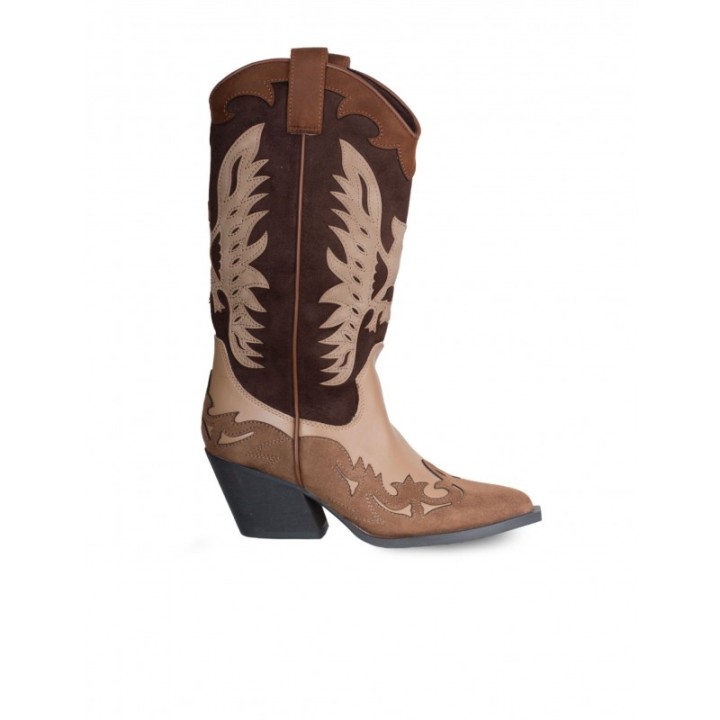 Botas Cowboy Combinadas Camel