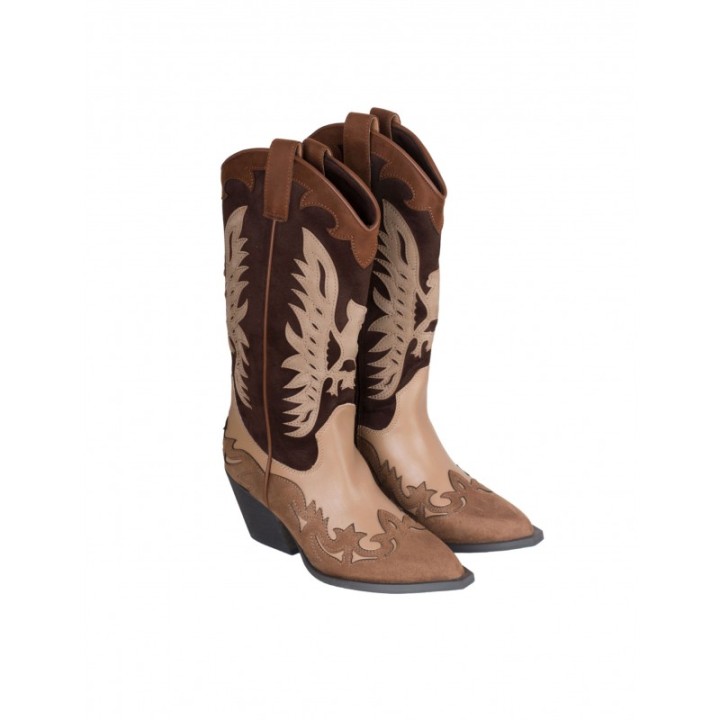 Botas Cowboy Combinadas Camel