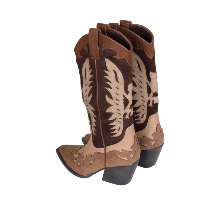 Botas Cowboy Combinadas Camel
