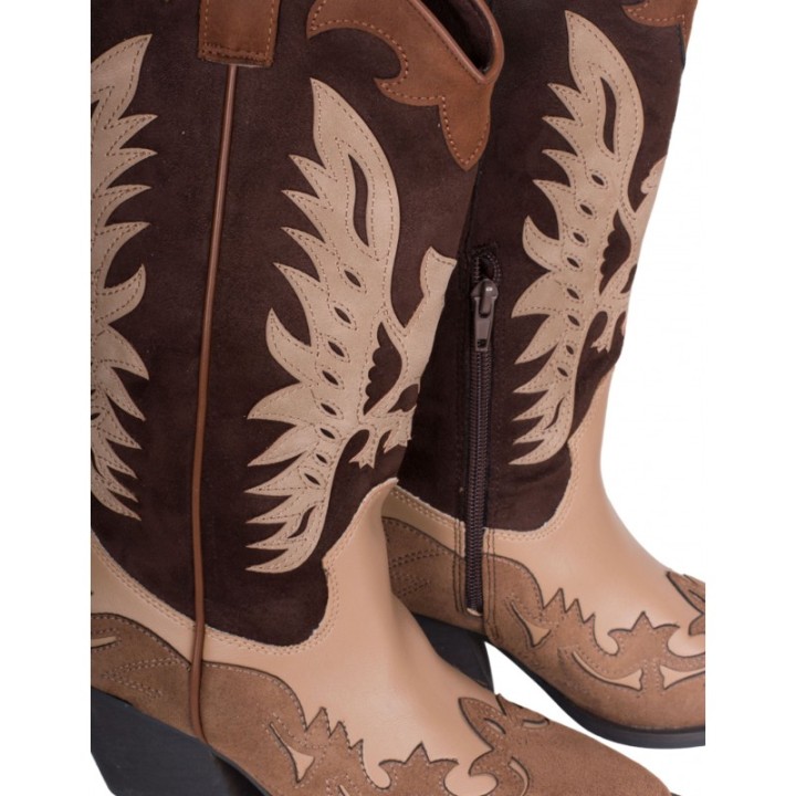 Botas Cowboy Combinadas Camel