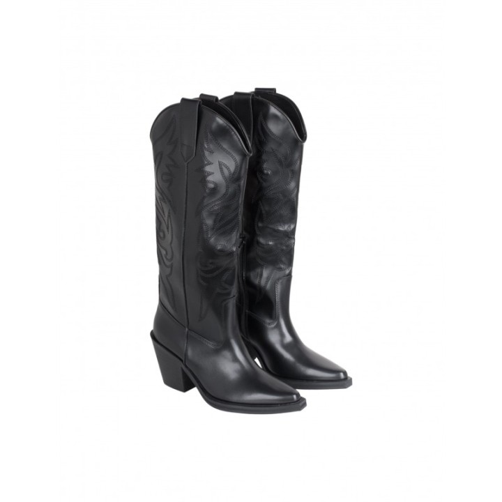 Botas Camperas Altas Tacon Negras