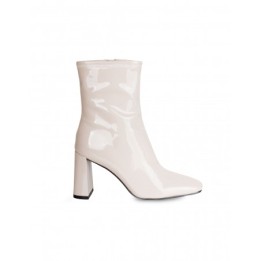 Botines Tacon Charol Beige