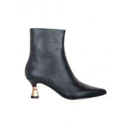 Botines Fiesta Negros Tacon Dorado